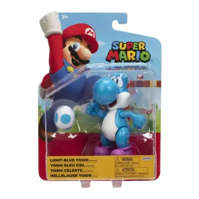 Super Mario Figur 10cm w42 Light-Blue Yoshi With Egg - Super Mario -  Leksaksaffären
