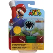 Super Mario Figur 10cm W47 Bone Piranha Plant - Super Mario -  Leksaksaffären