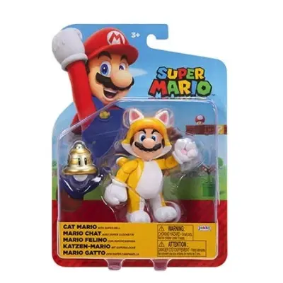 Super Mario Figur 10cm W48 Cat Mario - Super Mario -  Leksaksaffären