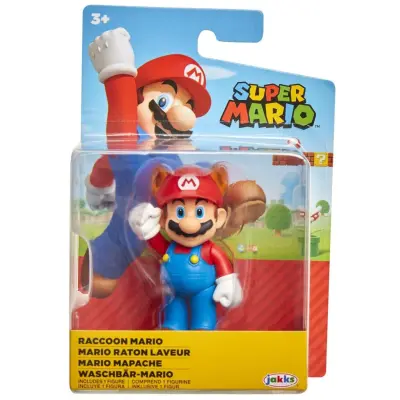 Super Mario Figur 5cm W55 Racoon Mario - Super Mario -  Leksaksaffären