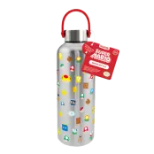 Super Mario - Symbols - Metal Water Bottle With Carry Loop - 500Ml