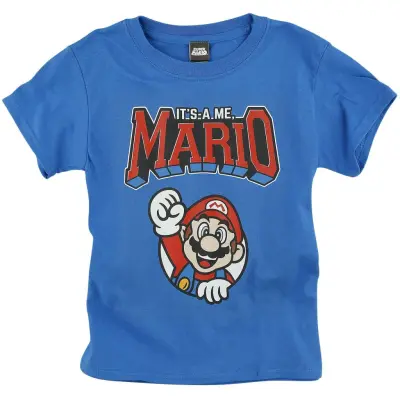 Nintendo - gaming T-shirt - Barn - It's A Me, Mario - 104 152 - för barn - blå