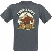 Nintendo - gaming T-shirt - Donkey Kong - S XXL - för Herr - mörkt gråmelerad