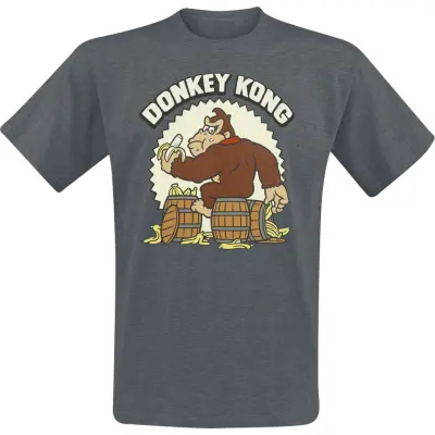 Nintendo - gaming T-shirt - Donkey Kong - S XL - för Herr - mörkt gråmelerad