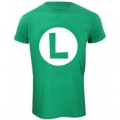 Nintendo - gaming T-shirt - Luigi Badge - S XXL - för  grön