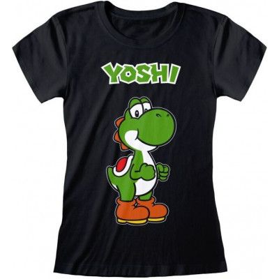 Nintendo - gaming T-shirt - Yoshi Name Tag - S XXL - för Dam - svart