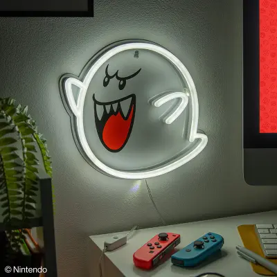 Super Mario - Boo - Wall Mountable Led Neon Light 25Cm
