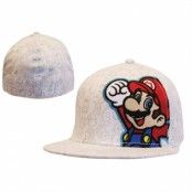 White Super Mario Snapback Cap, Flexfit Snapback Cap