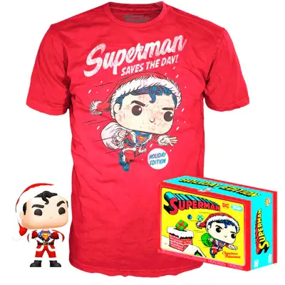 POP Set & Tee Back DC Comics Superman Exclusive Flocked