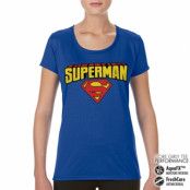 Superman Blockletter Logo Performance Girly Tee, T-Shirt