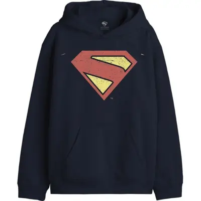 Superman - DC Comics Luvtröja - Logo - Vintage - S XXL - för Herr - marinblå