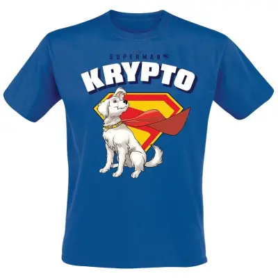 Superman - DC Comics T-shirt - 2025 - Superman Krypto Cape Flowing - S 3XL - för Herr - blå