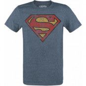 Superman - DC Comics T-shirt - Logo - M XXL - för Herr - blåmelerad