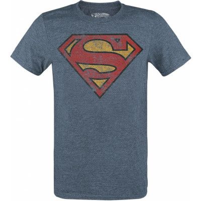 Superman - DC Comics T-shirt - Logo - M XXL - för Herr - blåmelerad