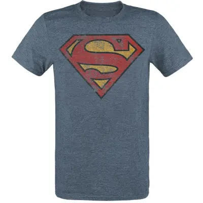Superman - DC Comics T-shirt - Logo - M XXL - för Herr - blåmelerad