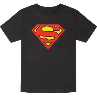 Superman - DC Comics T-shirt - Metal-Kids - Logo - 92 164 - för barn - svart