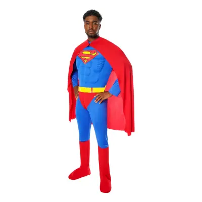Superman Deluxe med Muskler Maskeraddräkt - Small