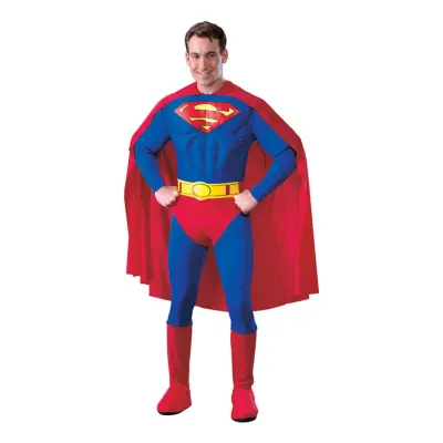 Superman med Muskler Maskeraddräkt - Small