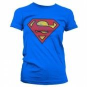 Superman Washed Shield Girly T-Shirt, T-Shirt