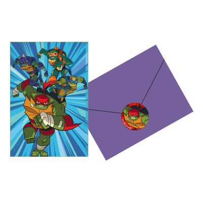 Inbjudningskort Rise Of The Ninja Turtles - 8-pack
