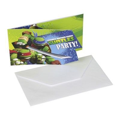 Inbjudningskort Turtles - 6-pack