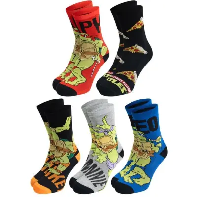 Teenage Mutant Ninja Turtles - Anime Strumpor - Teenage Mutant Ninja Turtles - 5er Pack Herrensocken - EU 40-45 - för Herr - flerfärgad