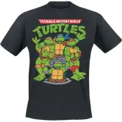 Teenage Mutant Ninja Turtles - Anime T-shirt - Group - S 5XL - för Herr - svart