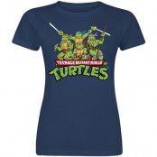 Teenage Mutant Ninja Turtles T-shirt - Turtles Distressed Group - S XXL - för Dam - marinblå