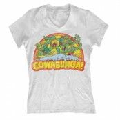 TMNT - Cowabunga Girly V-Neck T-Shirt, Girly V-Neck T-Shirt