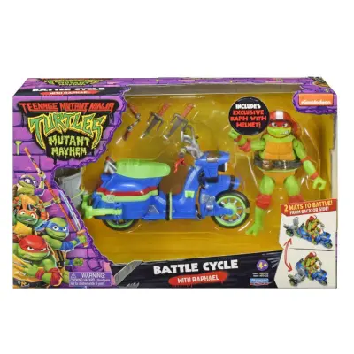 Teenage Mutant Ninja Turtles Mutant Mayhem Battle Cycle med Raphael - Turtles -  Leksaksaffären
