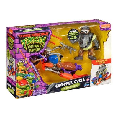 Teenage Mutant Ninja Turtles Mutant Mayhem Chopper Cycle med Rocksteady - Turtles -  Leksaksaffären