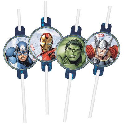 Avengers Sugrör 4-pack