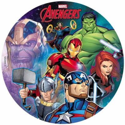 Tårtbild häftiga Avengers 20 cm