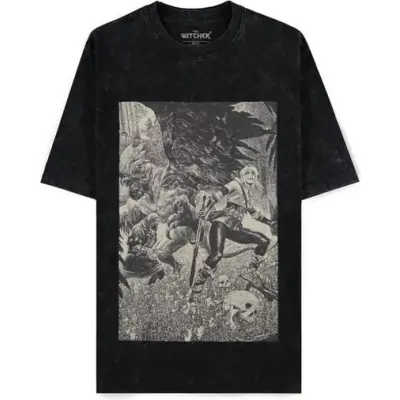 The Witcher - gaming T-shirt - Ciri and the Basilisk - S XXL - för Herr - svart