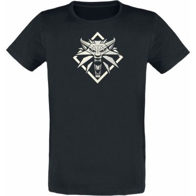 The Witcher - gaming T-shirt - Wolf Medallion - S XXL - för Herr - svart