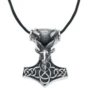 etNox hard and heavy Halsband - Thor's Hammer With Goat's Head - för Herr -