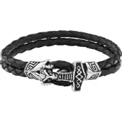 etNox hard and heavy Läderarmband - Thor's Hammer - för