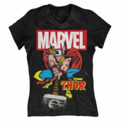 The Mighty Thor Girly V-Neck T-Shirt, Girly V-Neck T-Shirt
