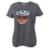 Distressed Autobot Shield Girly Tee, T-Shirt