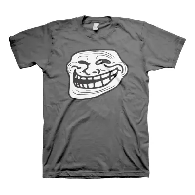 Trollface T-Shirt Grå - Large