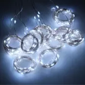 Batteridriven LED Gardin - 3x2 meter Kallvit