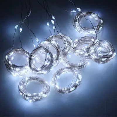 Batteridriven LED Gardin - 3x2 meter Kallvit