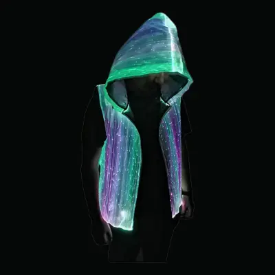Fiberoptisk LED Hoodie - Small