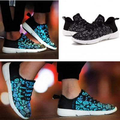 Svarta Fiberoptiska LED Skor - 40