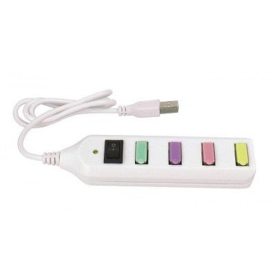 Mini USB hub Grenkontakt för USB-sladdar vit