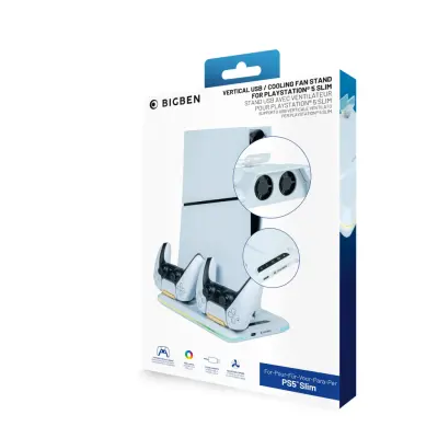 Nacon Charging Station with Fan RGB/USB Hub/Fan, White PS5 Slim