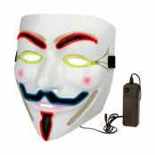 EL Wire V For Vendetta LED Mask - Flerfärgad