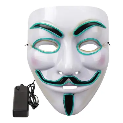 EL Wire V For Vendetta LED Mask - Turkos