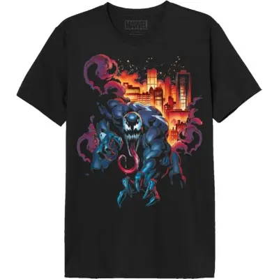 Spider-Man - Marvel T-shirt - Venom City Fire - S XXL - för Herr - svart