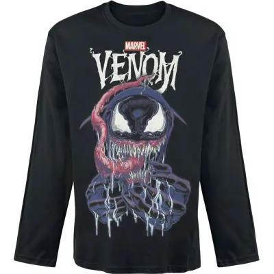 Venom (Marvel) - Marvel Långärmad tröja - Venom Grin Logo - S XXL - för Herr - svart